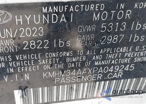 2023 Hyundai Ioniq 6 Sel from USA, damaged, VIN KMHM34AAXPA049245